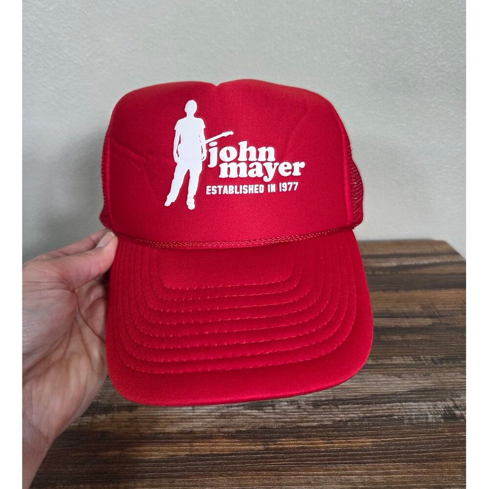 John Mayer Est 1977 Red Trucker Hat